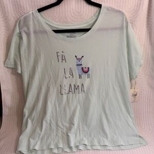 Llama graphic XL Tee Jasmine & Ginger Light Green women’s NWT T-Shirt